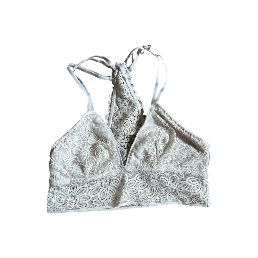 Aerie Womens Size XS Halter Style Lace Bralette White